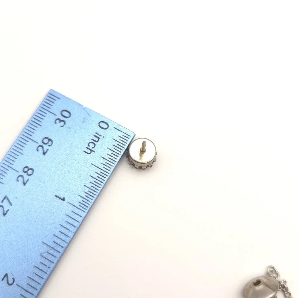 Vintage Blue Rhinestone‎ Tie Tack Silver Tone Crown Setting with Safety Chain